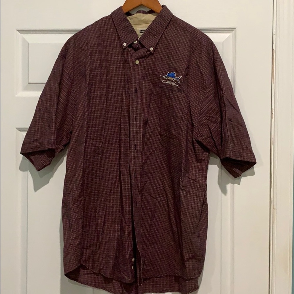 XXL Red/Blue Costa Rica Short Sleeve Button Down